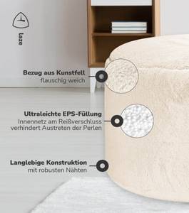 Pouf Der Flauschige Beige - 50 x 30 x 50 cm