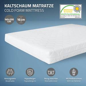 Metallbett mit Matratze 148 x 88 x 205 cm - Mit Lattenrost - Mit Lattenrost & Matratze