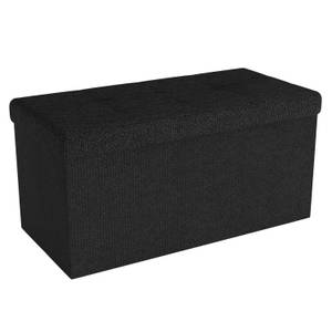 Sitzbank Sitzhocker Sitzwürfel Fußhocker Schwarz - Textil - 38 x 38 x 76 cm