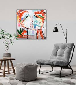 Acrylbild handgemalt For Good and All Orange - Massivholz - Textil - 60 x 60 x 4 cm