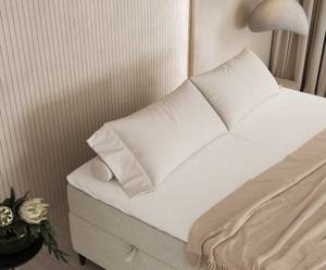 Boxspringbett Araya I Taschenfederkern Creme - Breite: 140 cm