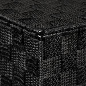 1 x Wäschekorb mit Deckel schwarz Schwarz - Metall - Kunststoff - 35 x 51 x 35 cm