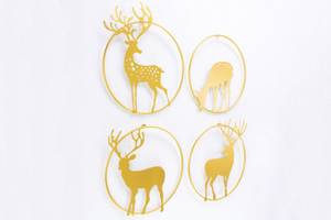 Wanddeko Metall A Deer's Life Gold - Metall - 86 x 72 x 6 cm