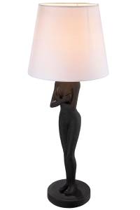 Tischlampe Lady Black and White Schwarz - Kunststoff - 31 x 78 x 31 cm