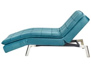 Chaise longue LOIRET Bleu - Bleu pétrole - Argenté