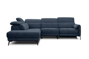 Ecksofa Scala (5-Sitzer mit Relax) Marineblau - Ecke davorstehend links