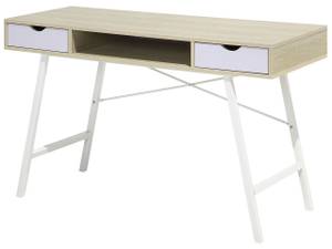 Schreibtisch CLARITA Braun - Weiß - Holzwerkstoff - 120 x 77 x 48 cm