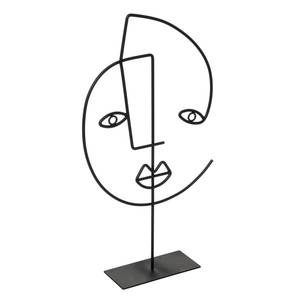 Dekoobjekt Gesicht aus Metall FACE ARTY Schwarz - Metall - 6 x 38 x 23 cm