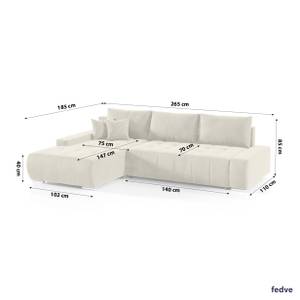 Ecksofa Dhaka L-form Links Beige - Ecke davorstehend links