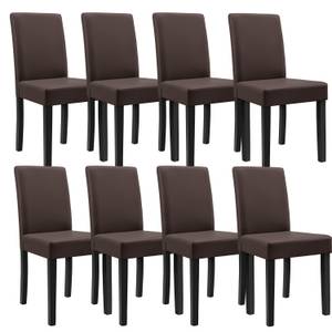 Lot de 8 Chaises rembourées Marron