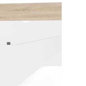 Lit Napoli Blanc - En partie en bois massif - 146 x 84 x 198 cm