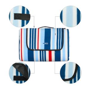 XXL Picknickdecke gestreift Blau - Rot - Weiß - Metall - Kunststoff - Textil - 200 x 1 x 300 cm