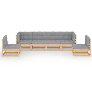 Garten-Lounge-Set (6-teilig) 3009895-2 Grau - Holz