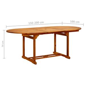 Garten-Essgruppe (5-teilig) 3007426-1 Braun - Massivholz - Holzart/Dekor - 100 x 74 x 200 cm