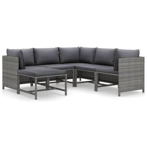 Garten-Lounge-Set (6-teilig) 3009676-21 Grau - Metall - Polyrattan - 60 x 60 x 60 cm