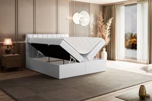 Boxspringbett MIAMI Hochglanz Weiß - Breite: 180 cm - H3