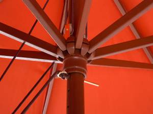 Parasol droit TOSCANA Doré - Chêne foncé - Rouge