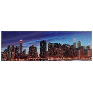 LED-Bild New York flackernd Holzart/Dekor - Holz teilmassiv - 120 x 40 x 2 cm