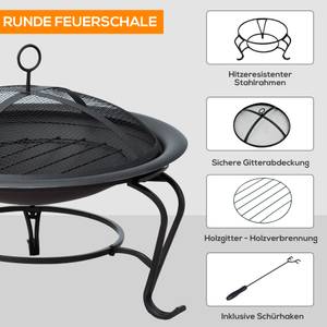 Feuerkorb 842-024 Schwarz - Metall - 56 x 45 x 56 cm