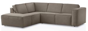 Ecksofa DOHA Grau - Ecke davorstehend links - Ottomane davorstehend links