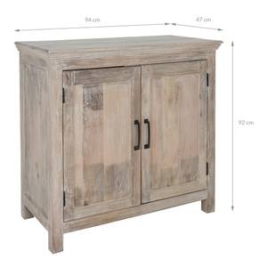 Kommode 94x92x47cm Weiß/Natur, Mangoholz Braun - Weiß - Massivholz - 47 x 92 x 94 cm