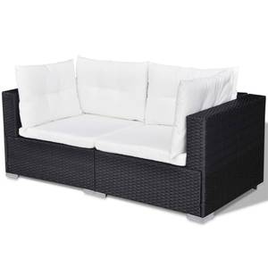 Garten-Lounge-Set (10-teilig) 296260 Schwarz - Kunststoff - Polyrattan - 66 x 70 x 108 cm