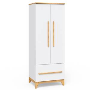 Kleiderschrank „Malia“ Weiß Weiß - Holz teilmassiv - 70 x 187 x 50 cm