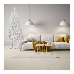 Sapin de Noel Artificiel Luxe Neige Floq Blanc - Matière plastique - 180 x 30 x 100 cm