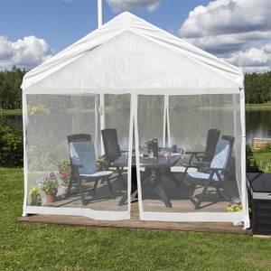 Moustiquaire pergola blanche 3 x 3 m Blanc - Matière plastique - 1200 x 200 x 1 cm