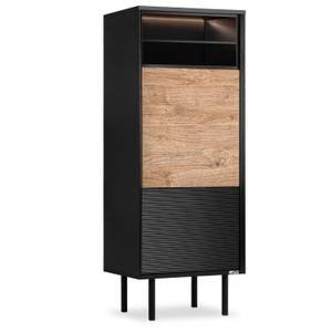 Regale LOFTY TV/HiFi-Einlage Schwarz - Eiche Dekor