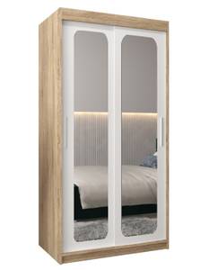 Armoire à portes coulissantes promo t3 Imitation chêne de Sonoma - Blanc - Largeur : 100 cm - 2 porte