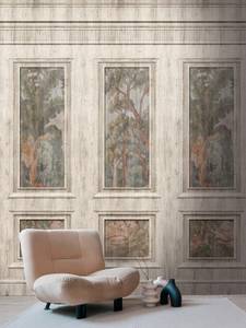 Wallpanel Stuckwandoptik Beige - Grau - Kunststoff - Textil - 159 x 280 x 1 cm