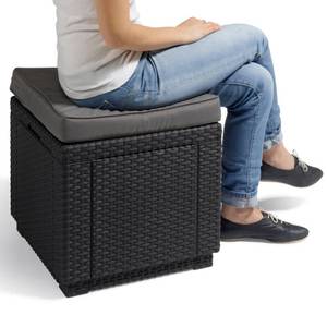 Sitzwürfel mit Stauraum Schwarz - Kunststoff - 42 x 45 x 42 cm