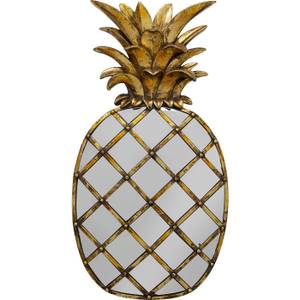 Déco murale ananas Doré - Verre - Matière plastique - Pierre - 26 x 50 x 3 cm