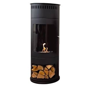 Ethanolkamin Glow Fire Bergen Ofen Schwarz - Glas - Metall - 45 x 113 x 45 cm