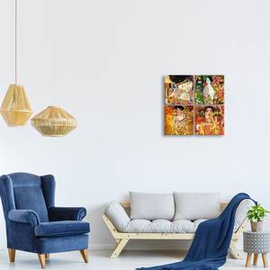 Leinwandbild Gemälde von Klimt Textil - 2 x 50 x 50 cm