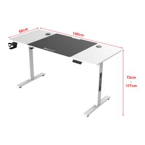 Verstellbarer Tisch Stryn Reinweiß - 140 x 60 cm