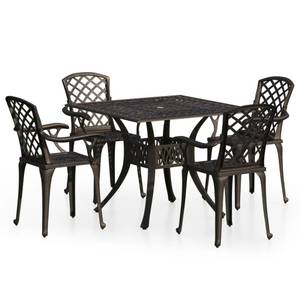 Bistroset (5-teilig) 3011685-2 Braun - Metall - 90 x 73 x 90 cm