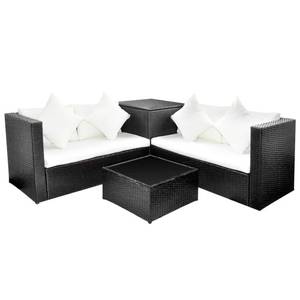 Ensemble de mobilier de jardin Noir - Polyrotin - 56 x 30 x 56 cm