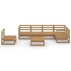 Salon de jardin (lot de 7) 3009790-1 Marron - Bois massif - Bois/Imitation - 70 x 30 x 70 cm