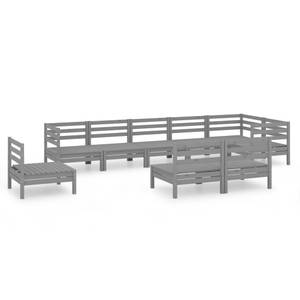 Garten-Lounge-Set Grau - Massivholz - Holzart/Dekor - 64 x 63 x 64 cm