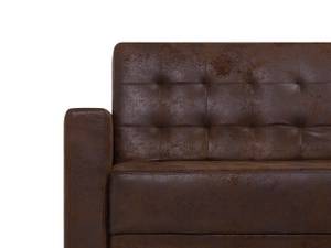 Modulsofa ABERDEEN 2-tlg Braun - Dunkelbraun - Silber - Breite: 267 cm - Kunstleder