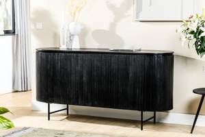 Sideboard Steampunk Schwarz - Massivholz - 165 x 80 x 45 cm