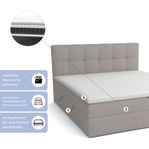 Boxspringbett Doppelbett Corino Hellgrau - Breite: 140 cm