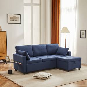 Ecksofa Mercury Ⅷ Blau - Holzwerkstoff - Metall - Textil - Holzart/Dekor - Holz teilmassiv - 141 x 87 x 212 cm