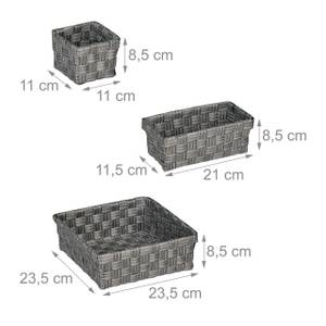 Aufbewahrungskorb 4er Set Grau - Metall - Kunststoff - 24 x 9 x 24 cm