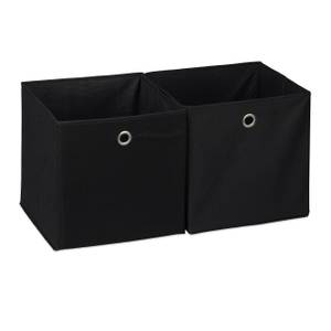 Lot de 2 boîtes de rangement Noir