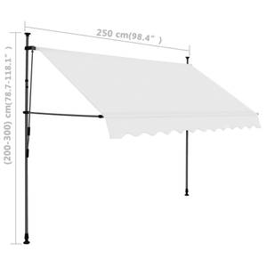 Einziehbare Markise 3000948-1 Weiß - Metall - Textil - 250 x 300 x 1 cm