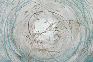 Tableau peint Tempêtes de glace Bleu - Blanc - Bois massif - Textile - 80 x 80 x 4 cm