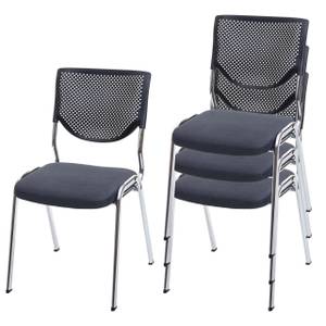 Chaise visiteur T401 empilable(lot de 4) Gris - Argenté